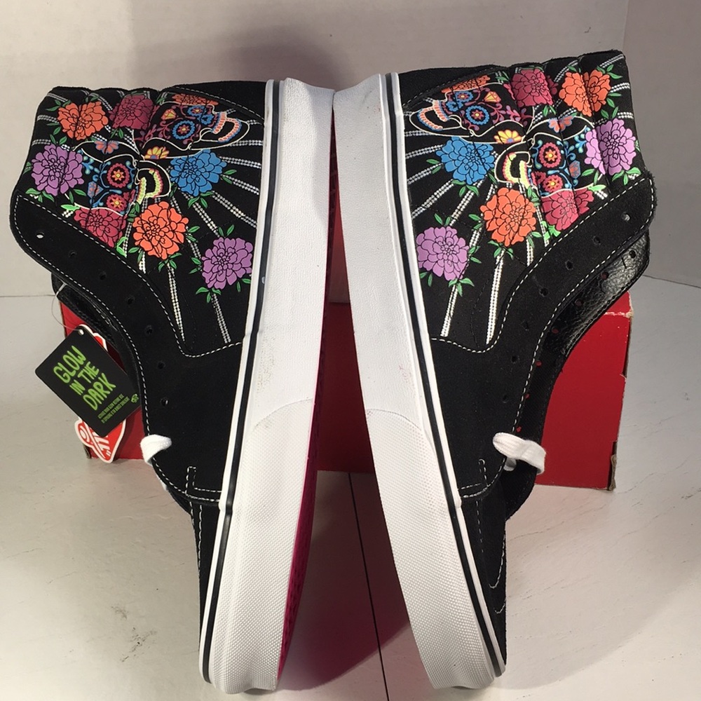 Vans Black Floral Skull High-Top Sneakers - Picture 10 of 10